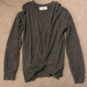 Hippie Rose Gray Long Sleeve Light Sweater